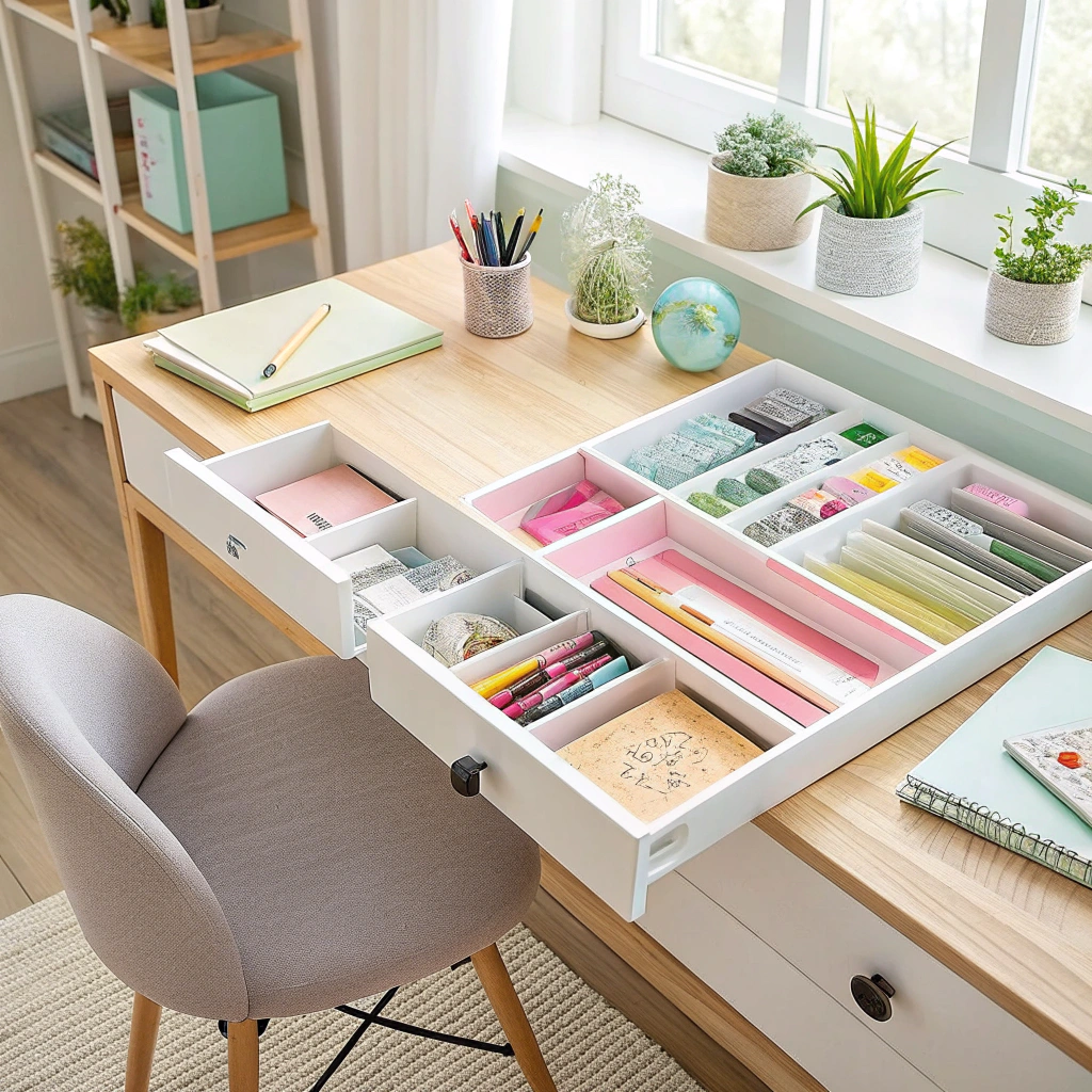 16. Use Drawer Organizers for a Tidy Workspace