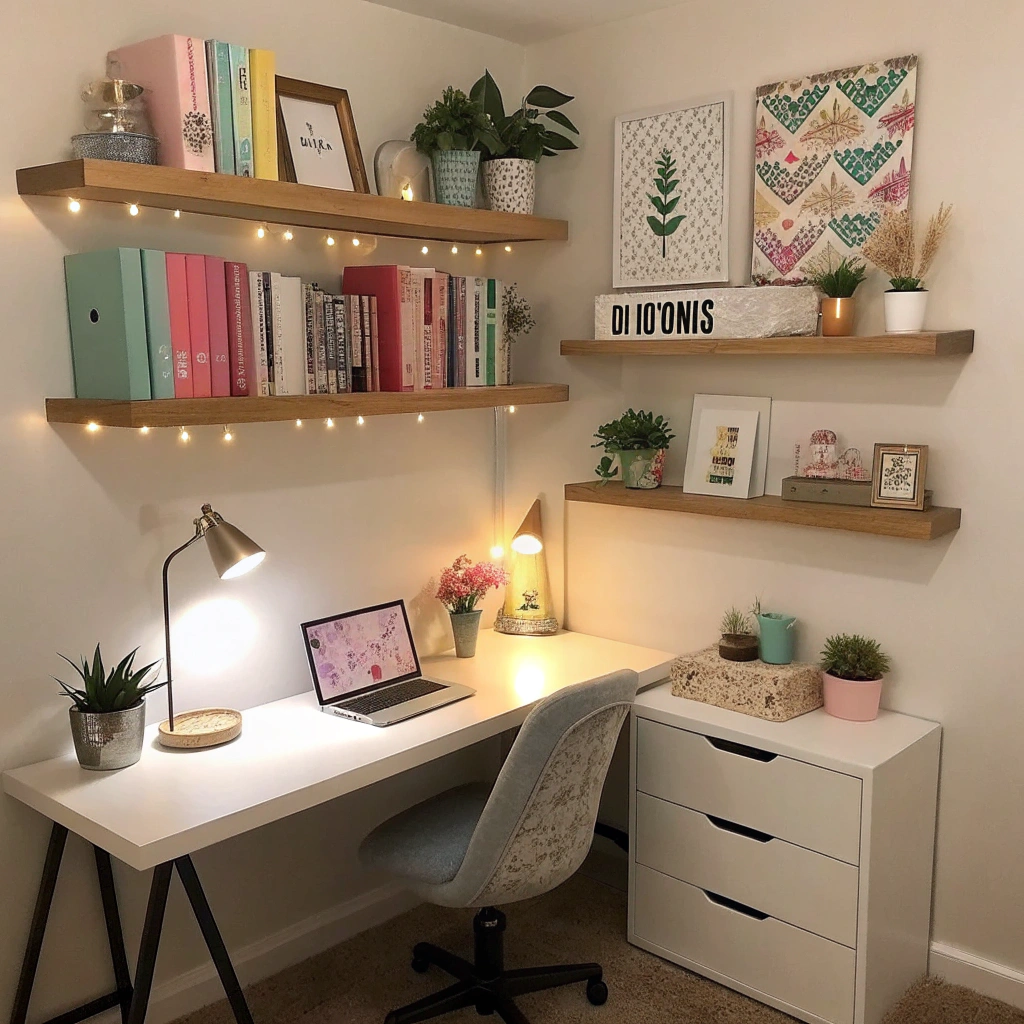 9. Utilize Vertical Space with Floating Shelves