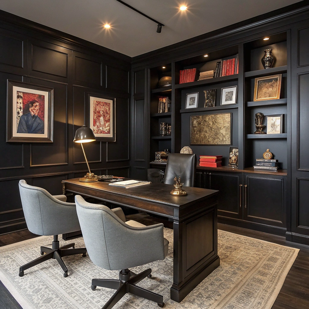 1. Embrace the Dark Side with a Black Home Office