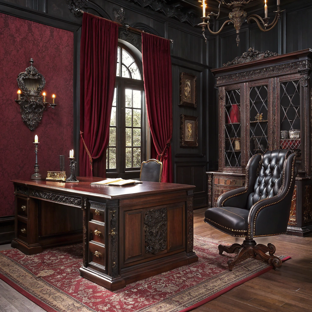 14. Embrace a Gothic Home Office Aesthetic