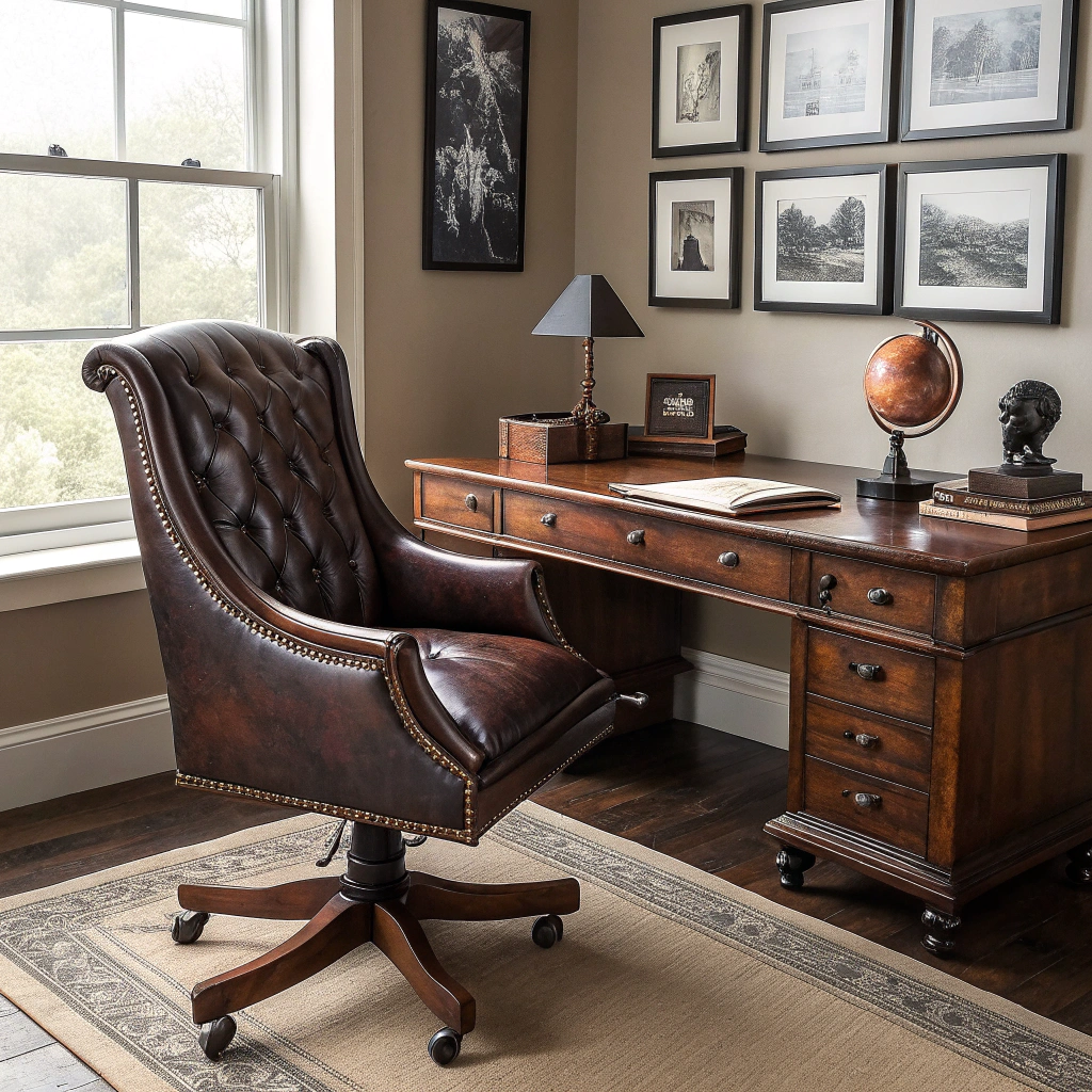 17. Vintage Leather Accents for a Timeless Look