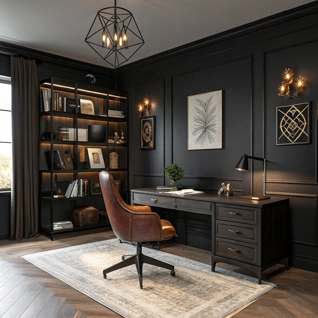2. Embrace Dark Themes with a Black Home Office