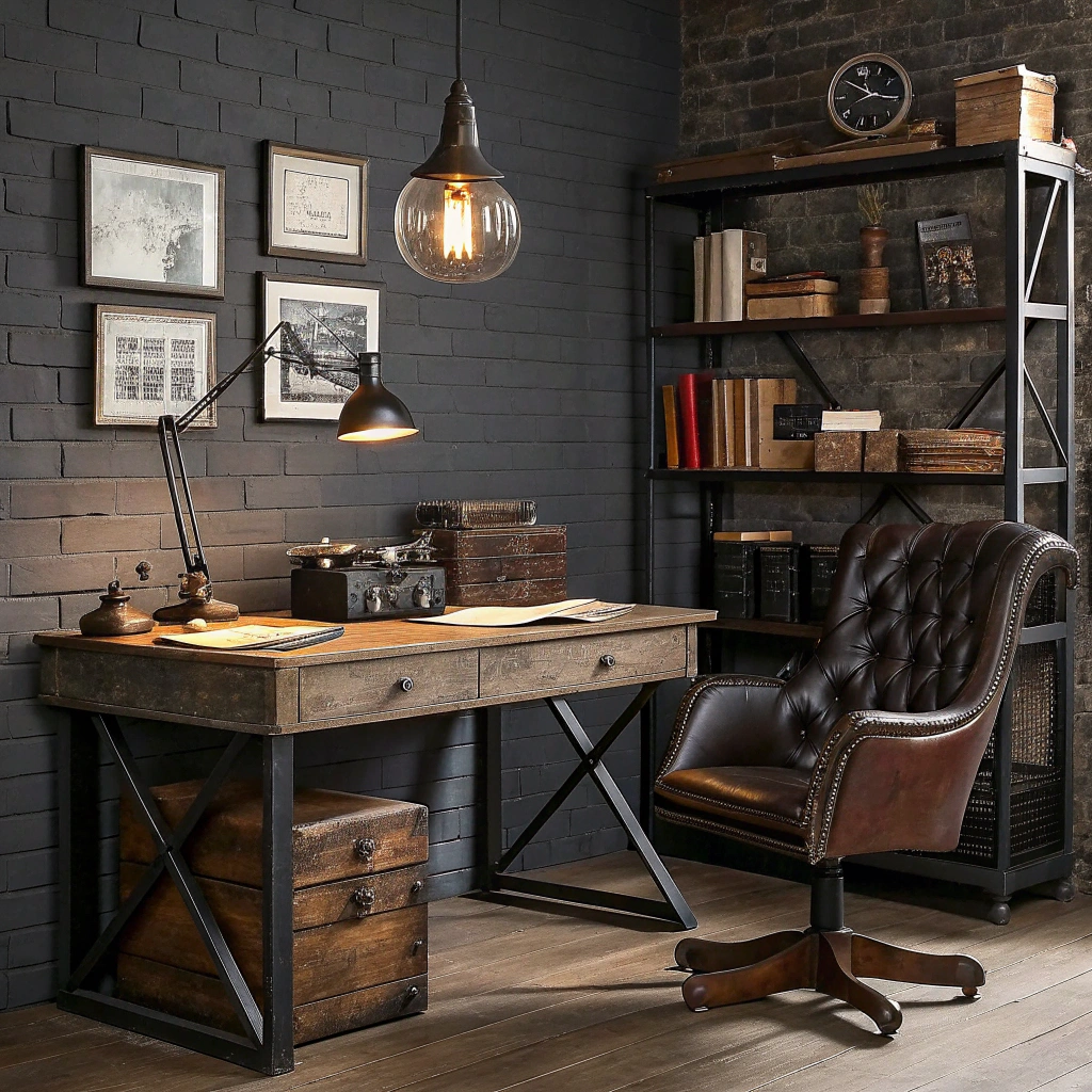 22. The Industrial Chic Masculine Home Office