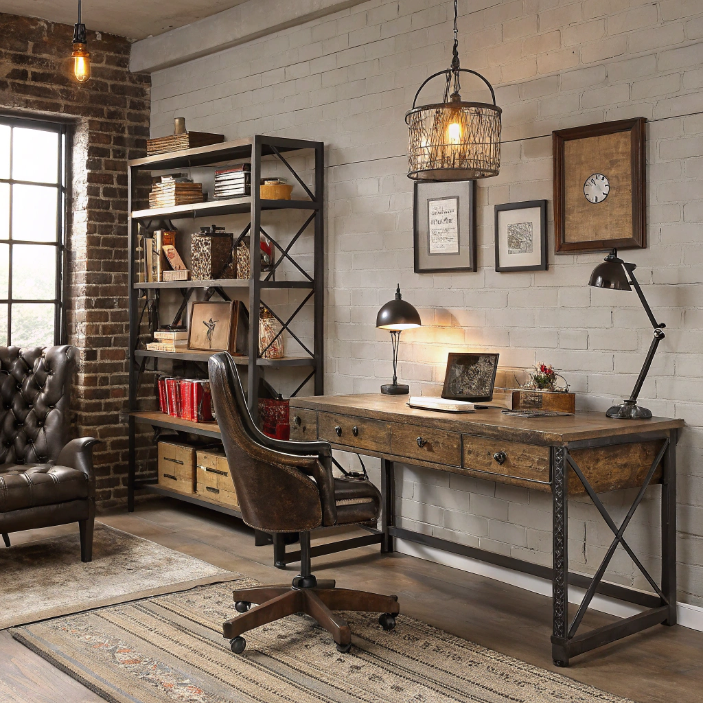4. Industrial Chic Masculine Home Office
