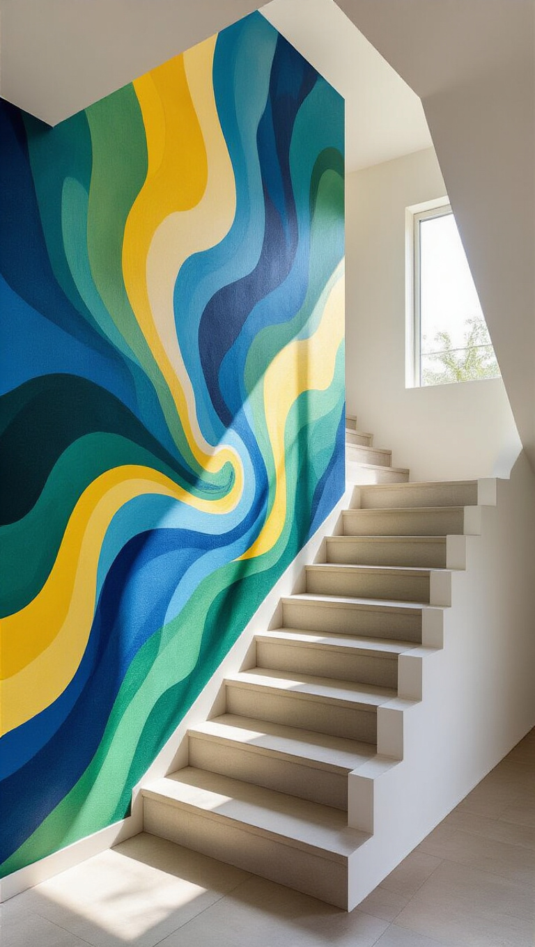 18. Infuse Artistic Flair with a Staircase Mural