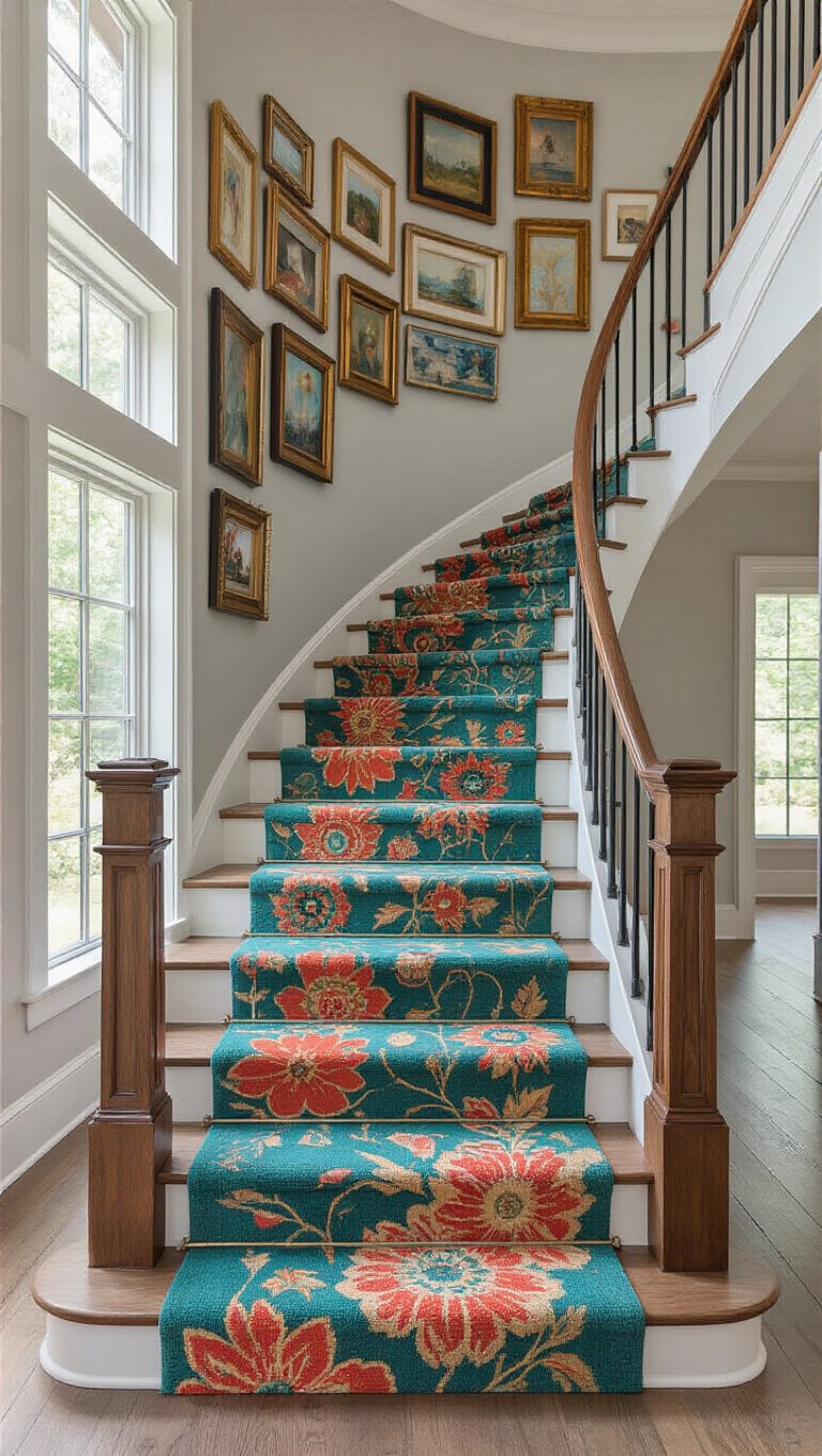 19. Integrate Colorful Stair Runner Art