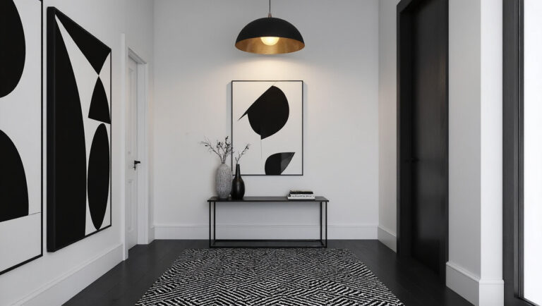 black_and_white_hallway_ideas_for_modern_entryway_design_featured