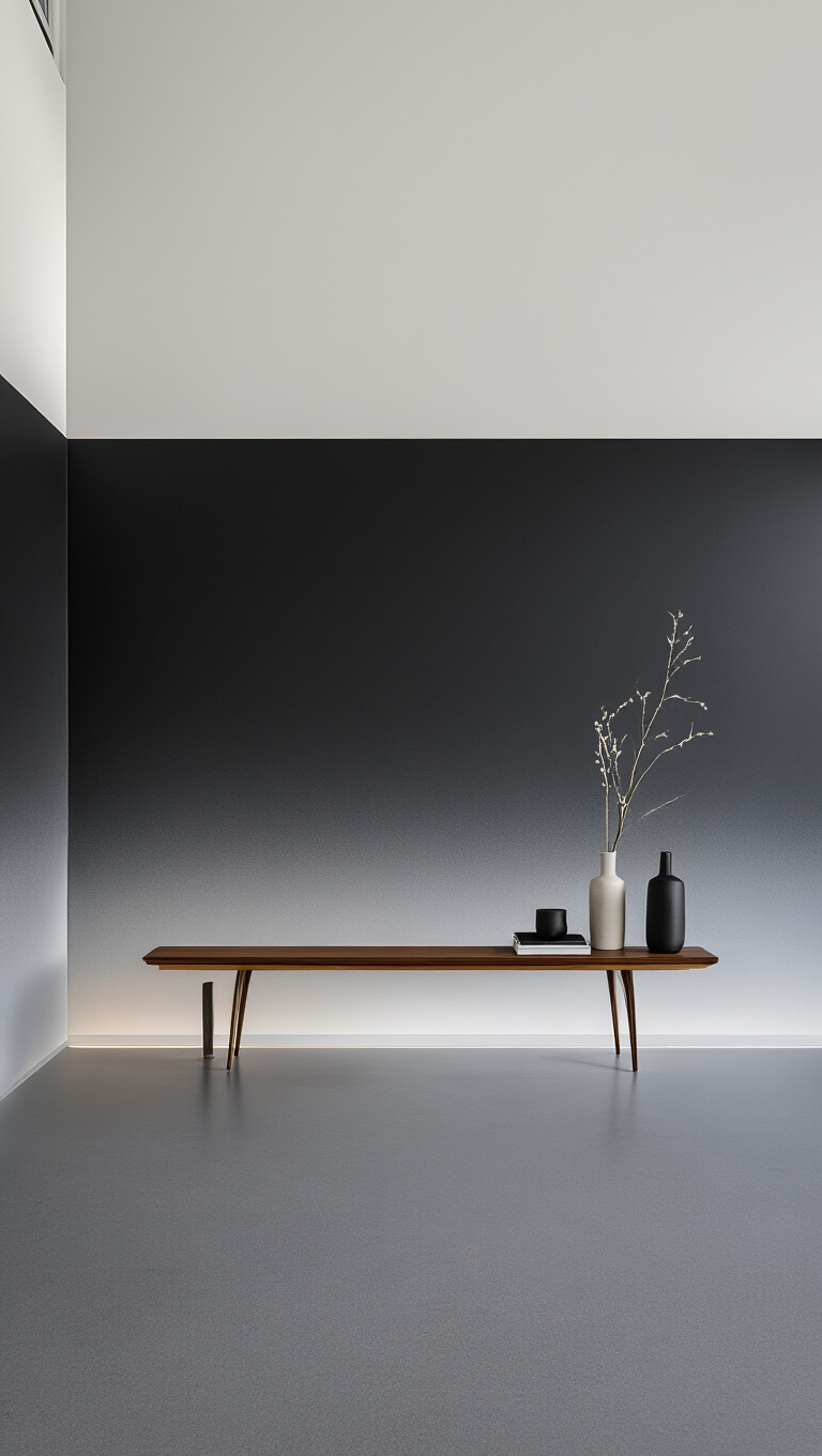 12. Fluid Harmony with Black and White Paint Transitions