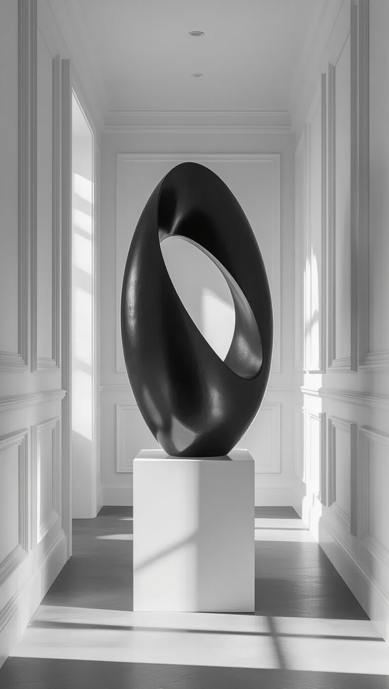 14. Sculptural Statement with Black and White Installations