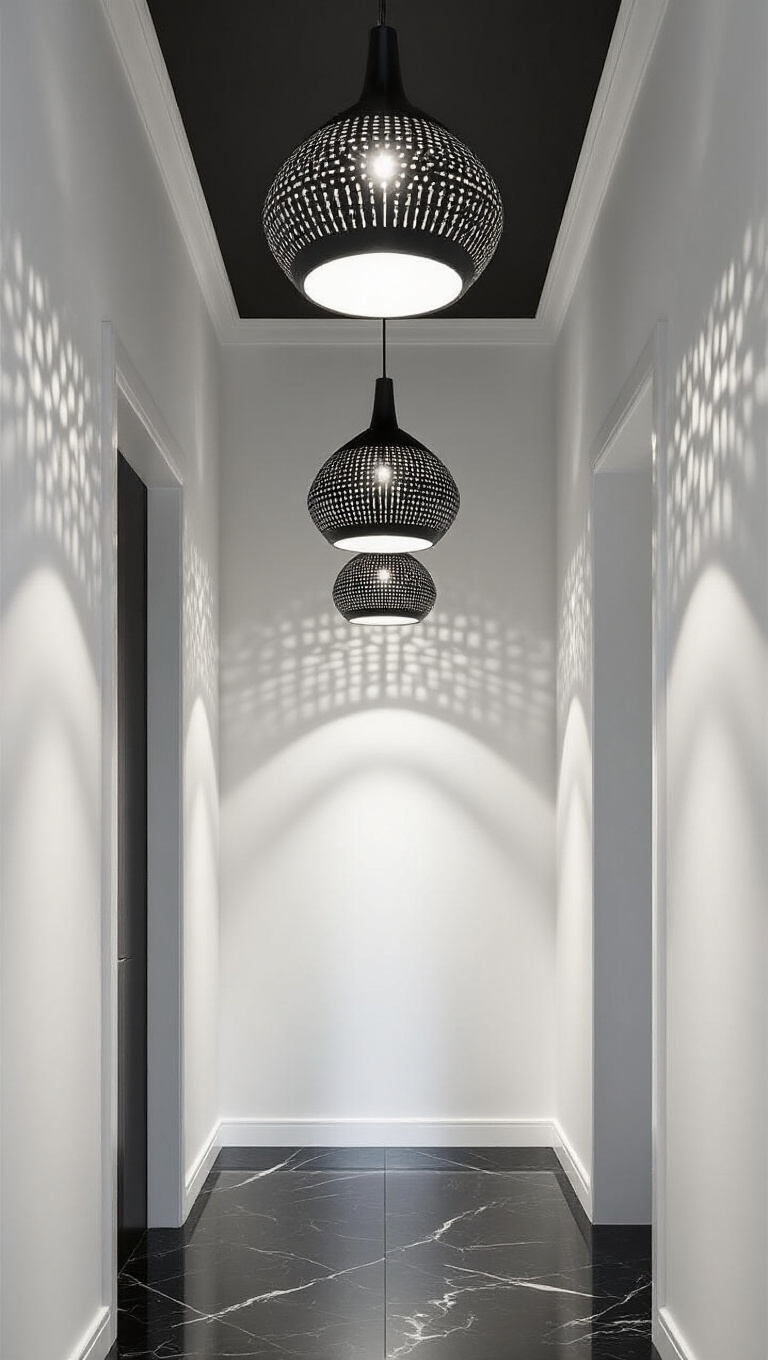 9. Playful Illumination with Black and White Lighting Fixtures