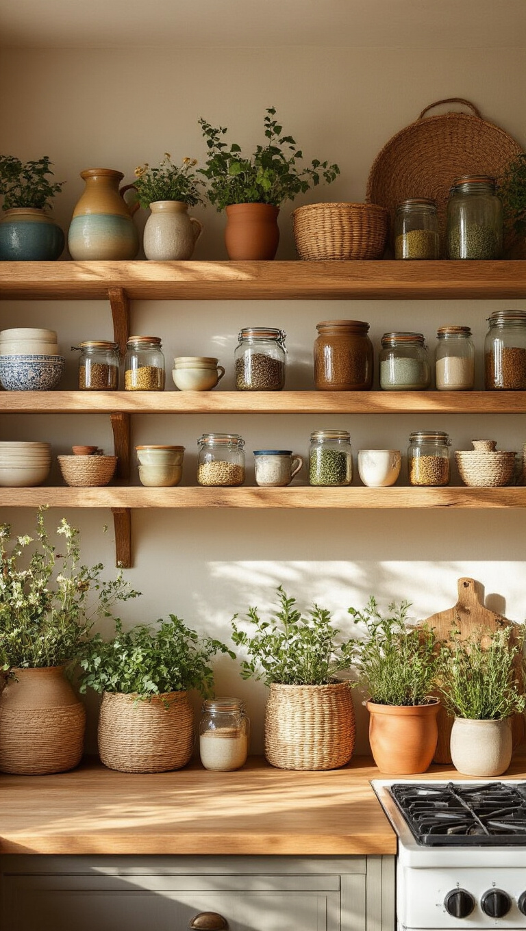 3. Open Shelving for Visual Warmth