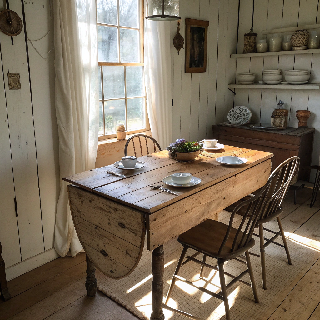 10. Transformable Elements for Versatile Small Farmhouse Kitchen Tables