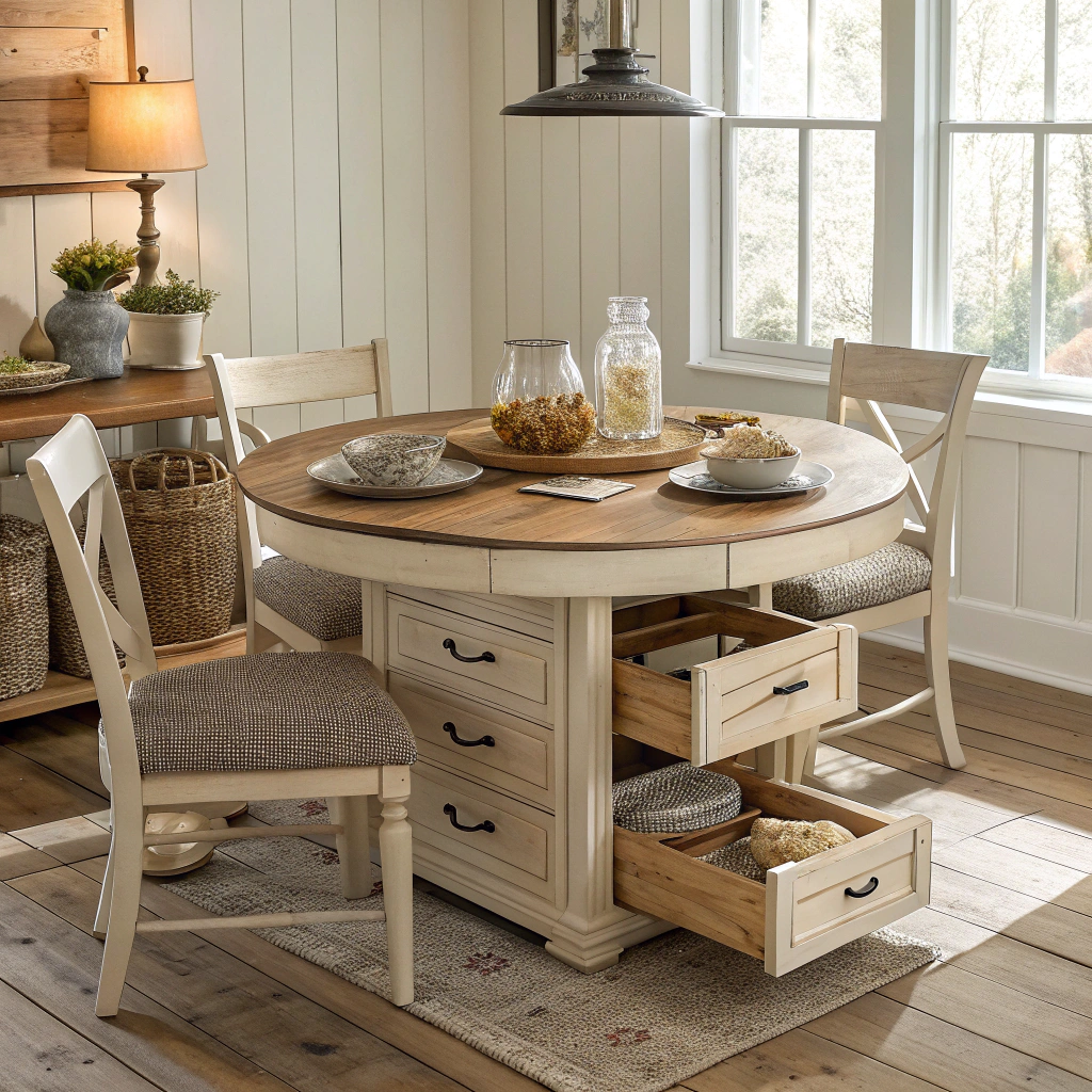 13. Transformative Round Tables with Built-in Storage