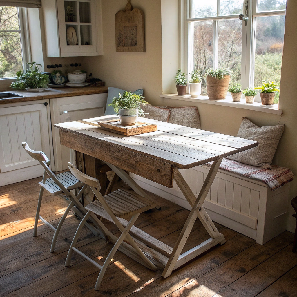 14. Foldable Charm in a Farmhouse Nook