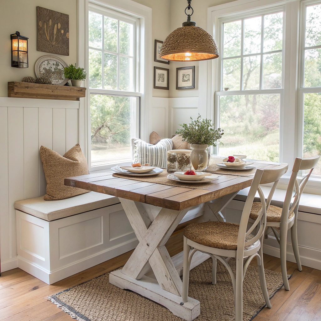 4. Cozy Kitchen Nook with a Small Farmhouse Kitchen Table