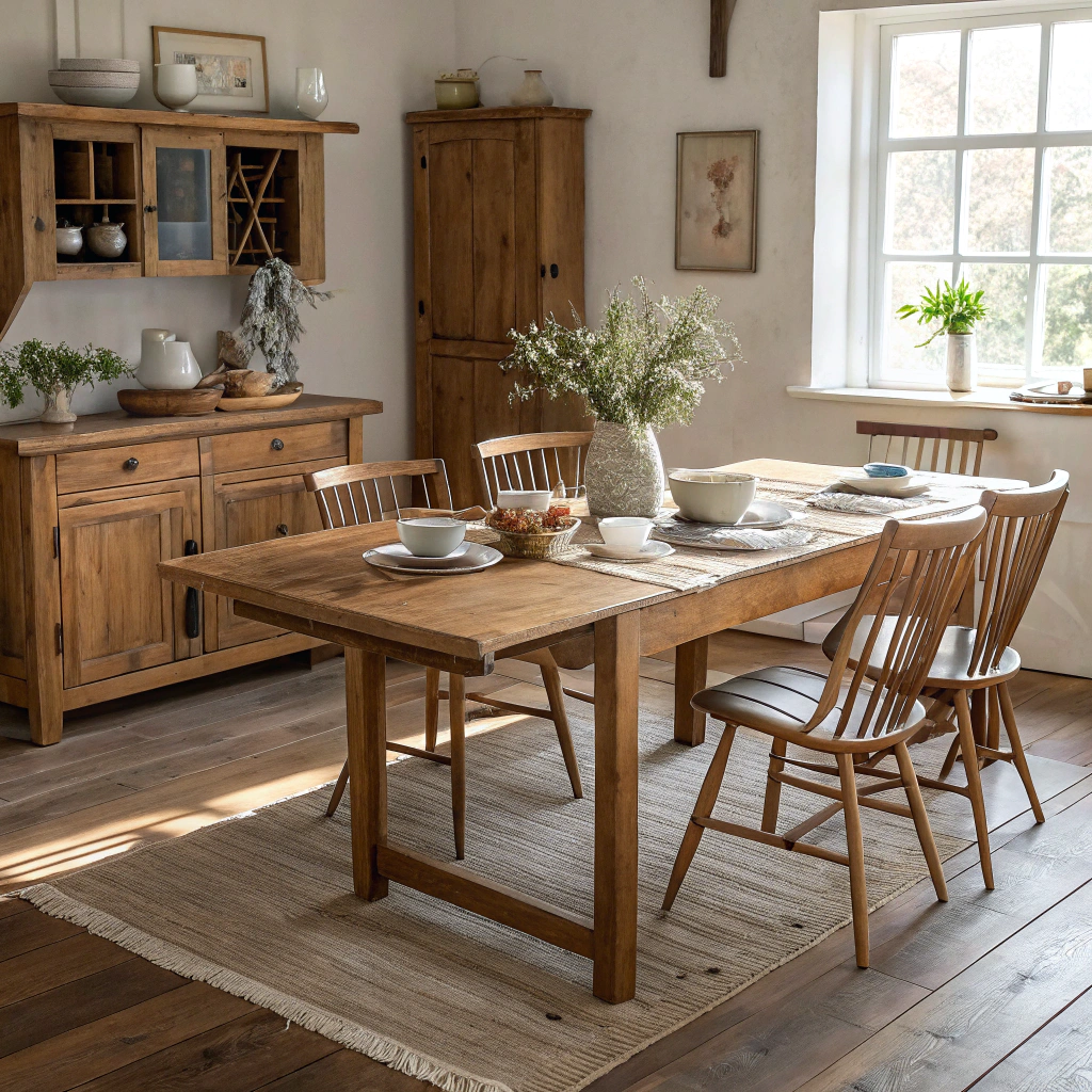 8. Extendable Elegance in a Small Farmhouse Kitchen Table