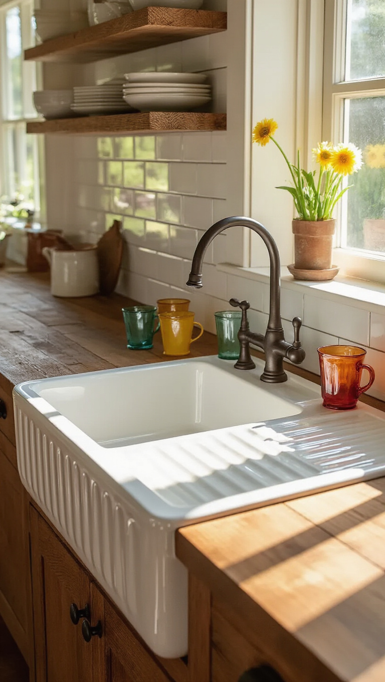 12. Integrated Drainboard Sinks: Functionality with Flair