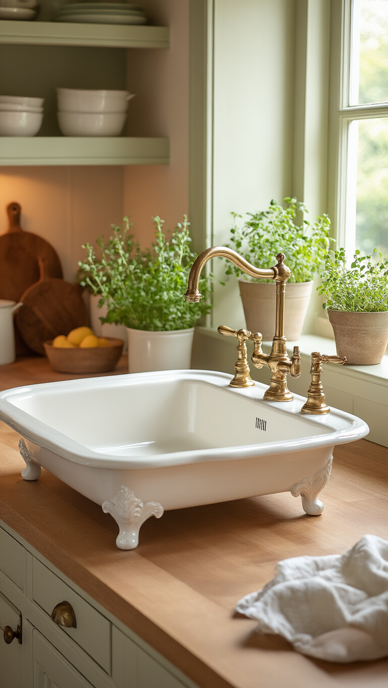 7. Vintage Inspired Porcelain Sinks: Nostalgic Elegance