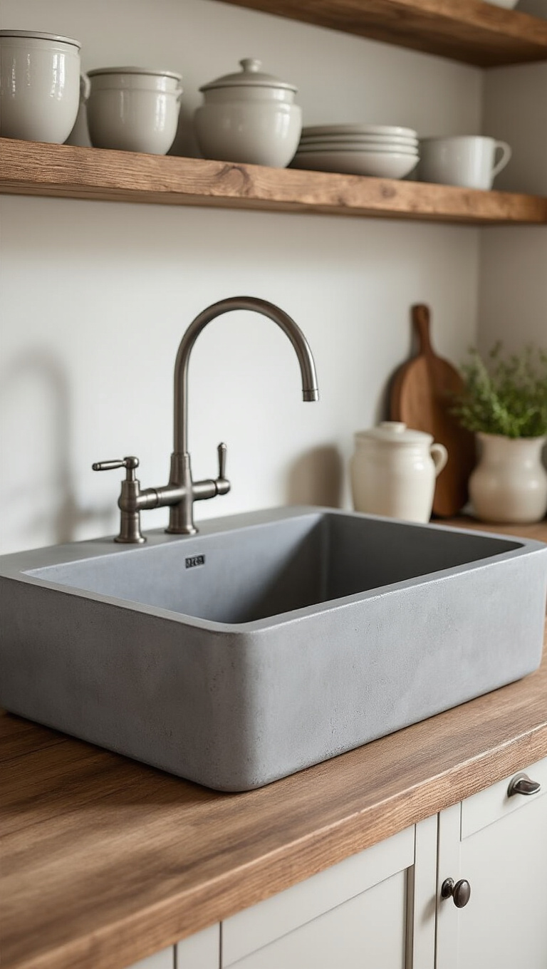 9. Concrete Sinks: Industrial Charm and Versatility