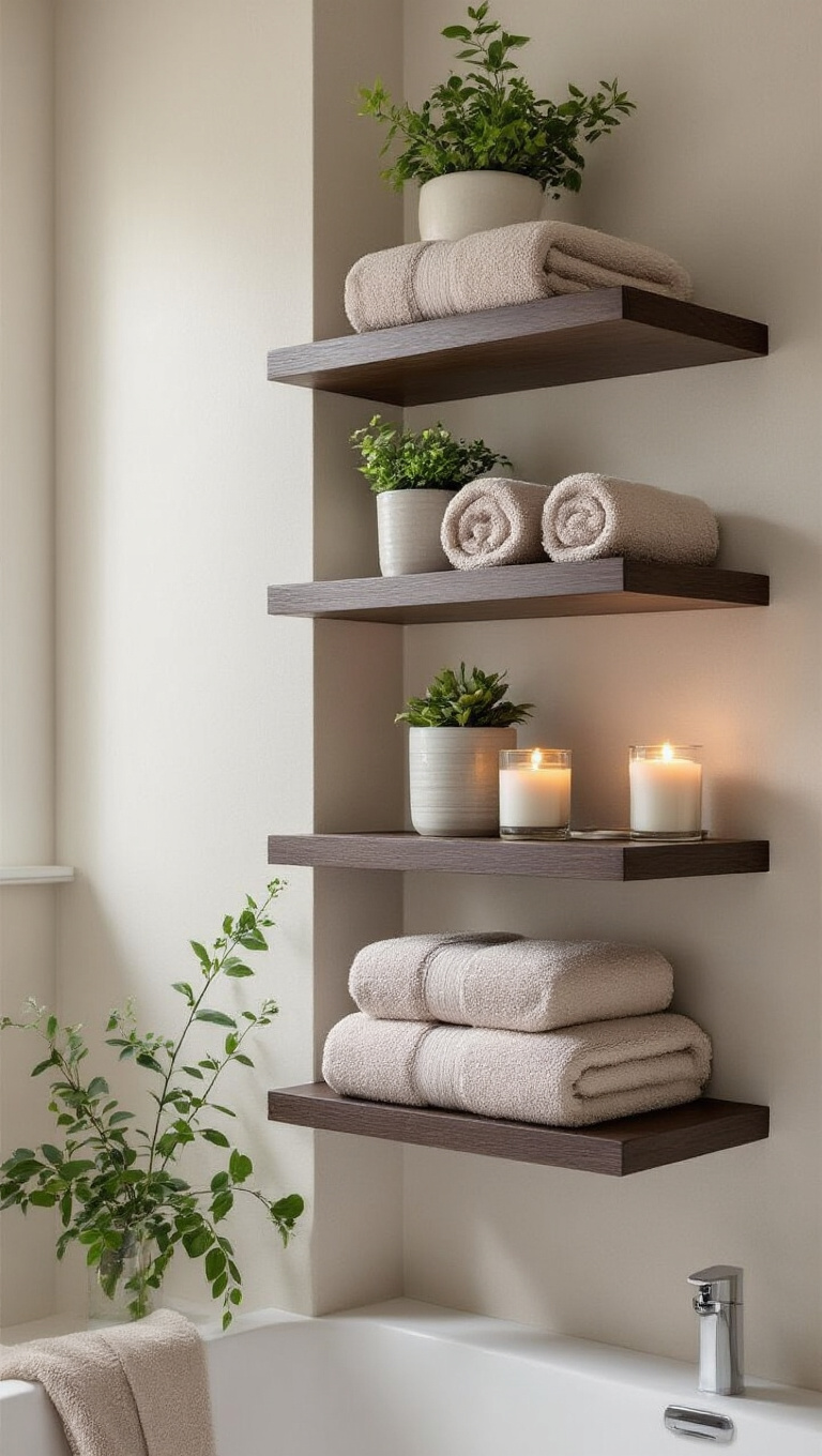 2. Floating Shelves for Functional Elegance