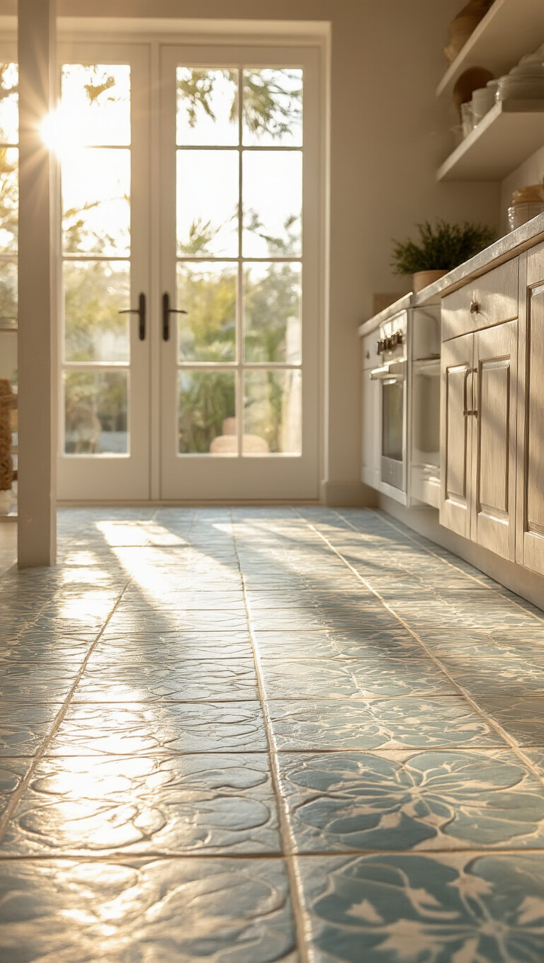10. Anchor Your Space with Coastal-Inspired Floor Tiles