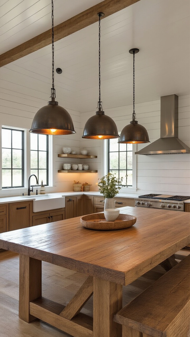 5. Statement Lighting: The Heart of Contemporary Farmhouse Charm