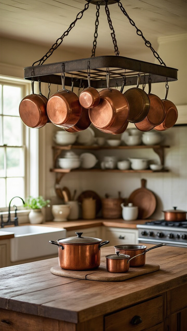 13. Characterize with Antique Pot Racks
