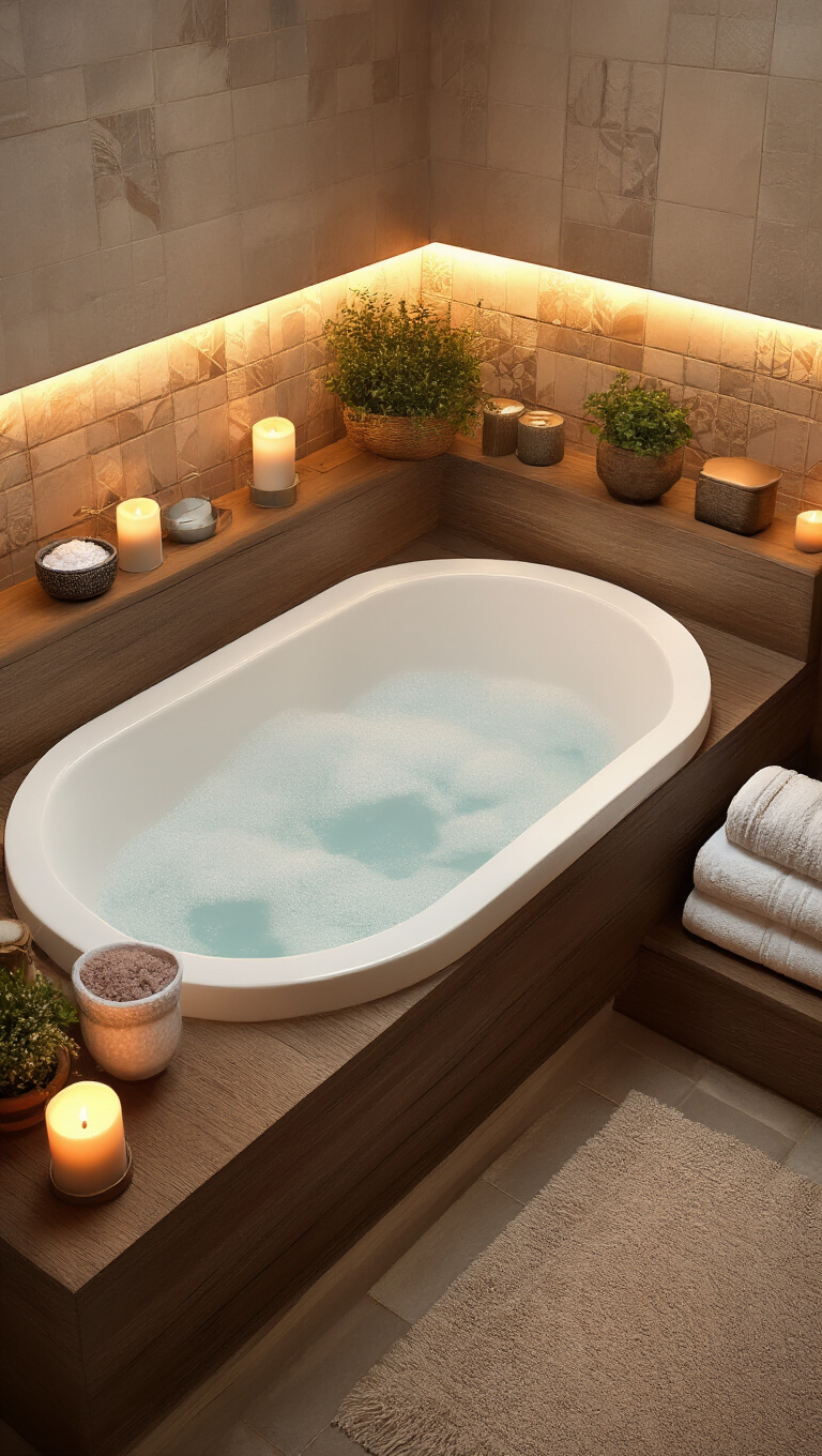 10. Create a Cozy Nook with Built-in Tub Surrounds