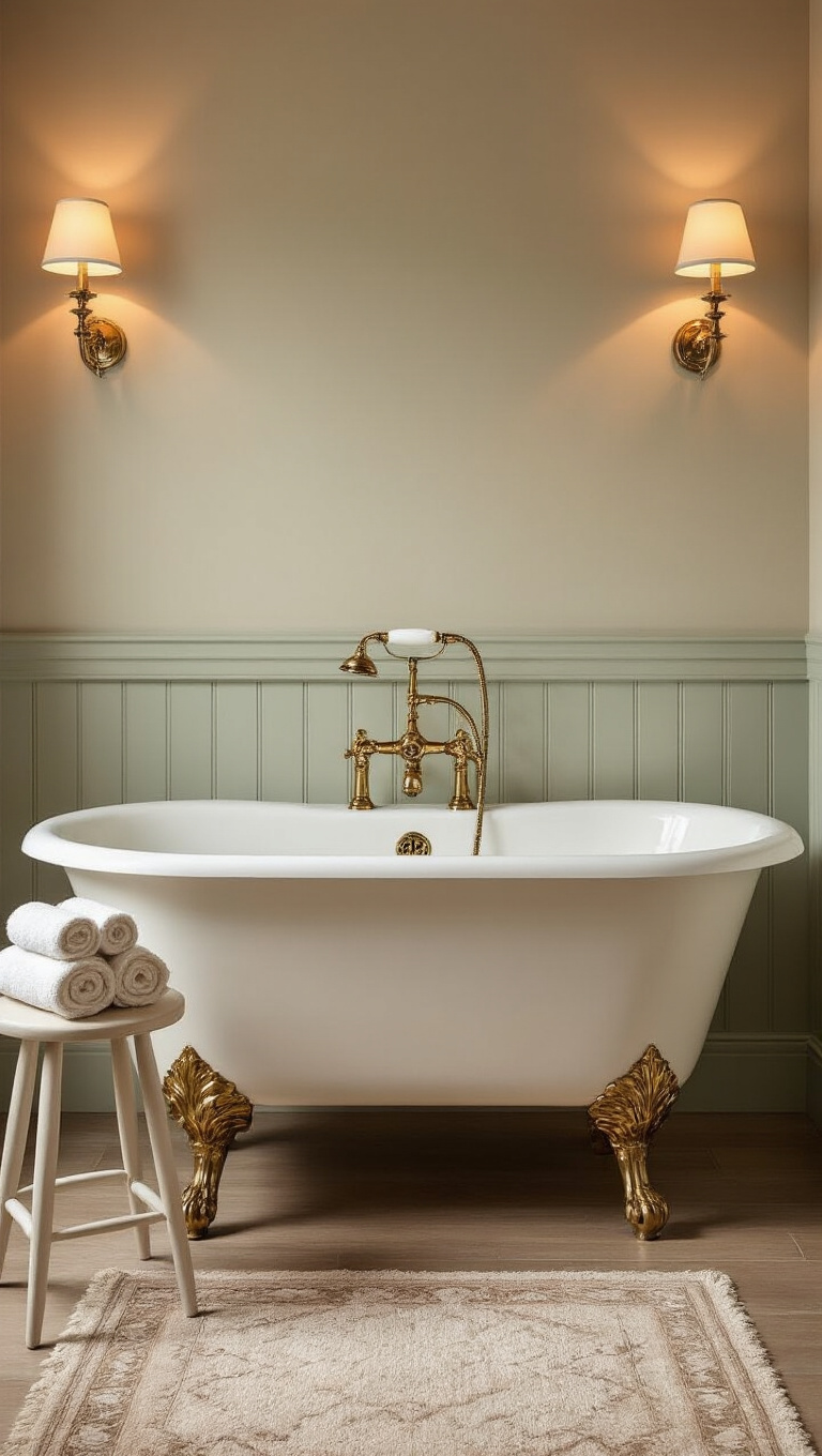 3. Vintage Elegance with a Clawfoot Tub