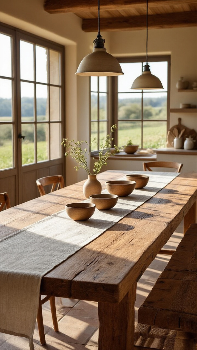 4. From Farm to Table: Incorporate Long Wooden Dining Tables