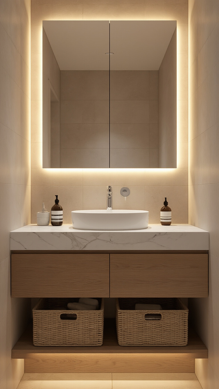 6. Harmonize with a Floating Vanity