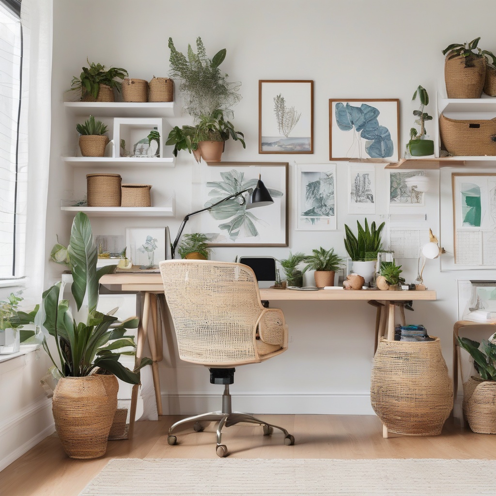 1. Elevate Your Home Office with Chic Wall Decor