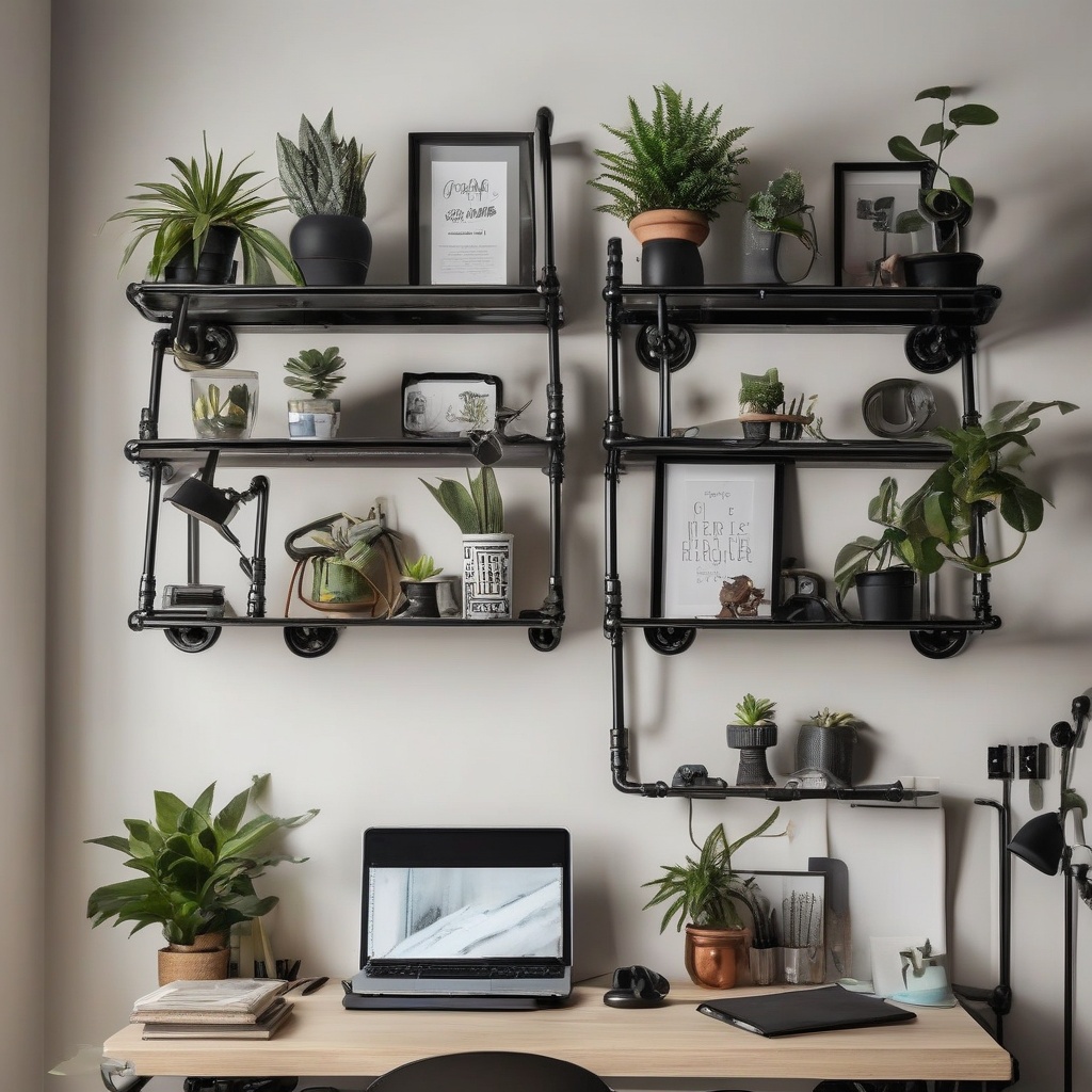 14. Incorporate Versatile Pipe Shelves