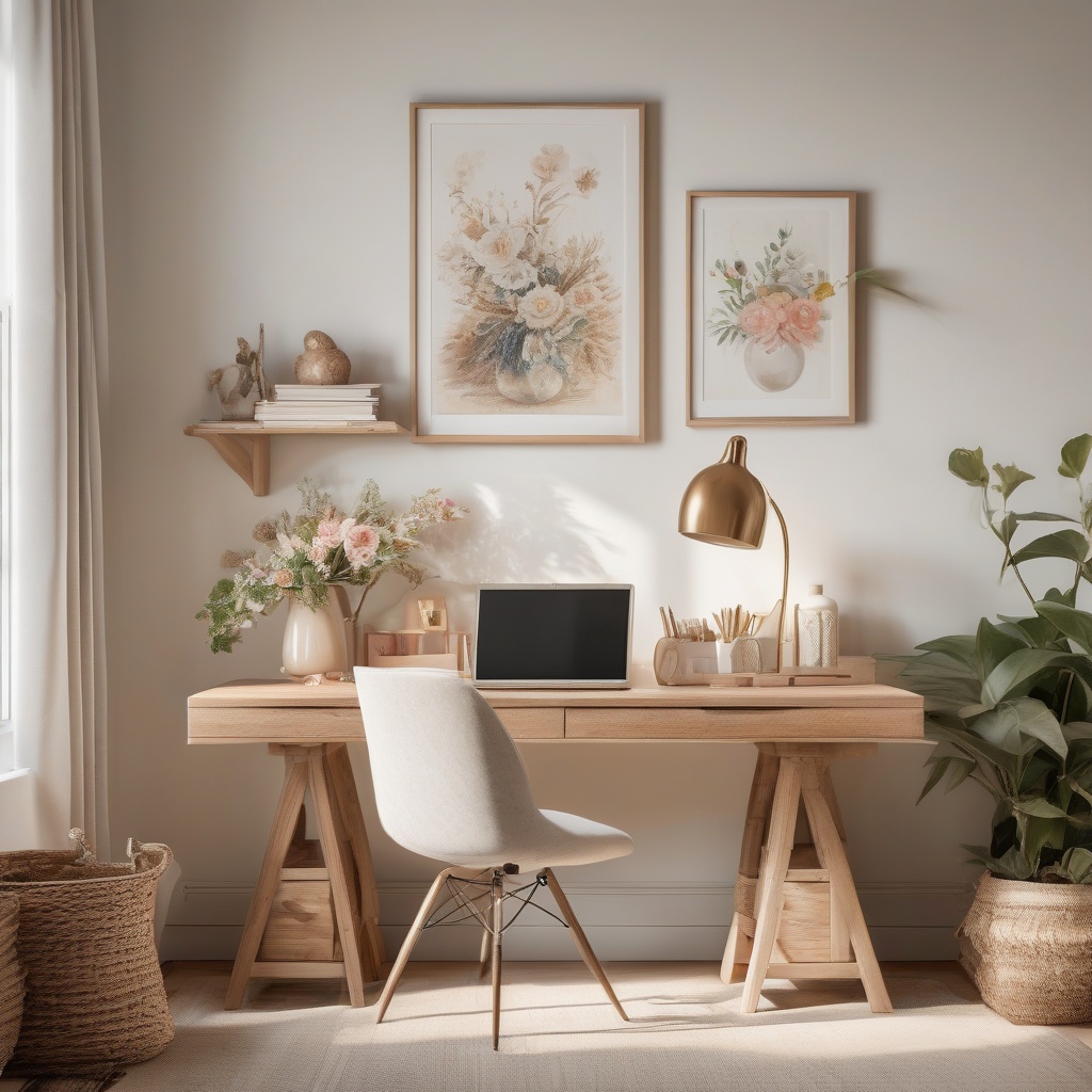 15. Personalize with Feminine Home Office Decor