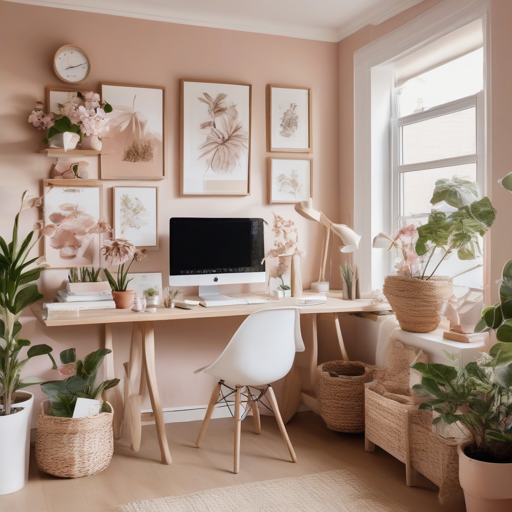 18. Feminine Home Office Wall Decor