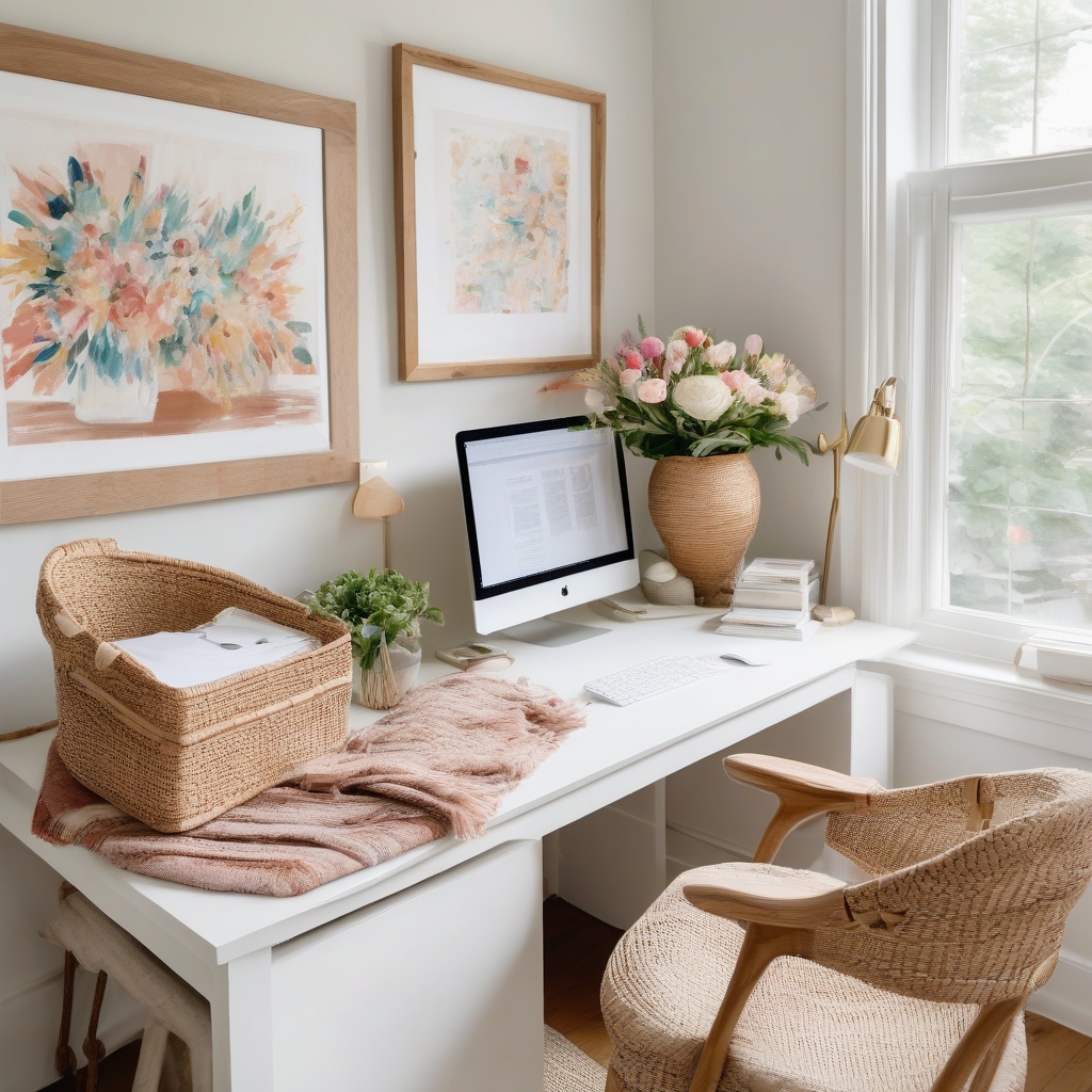 2. Embrace Feminine Office Decor