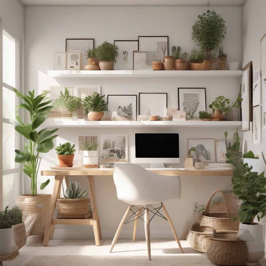 3. Feminine Home Office Wall Decor