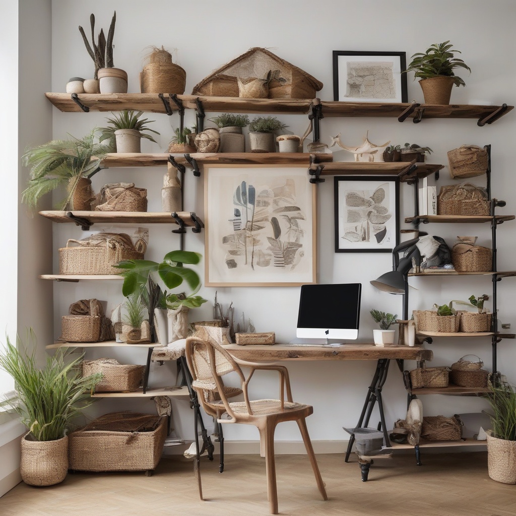 7. Elevate Your Walls with Elegant Pipe Shelves