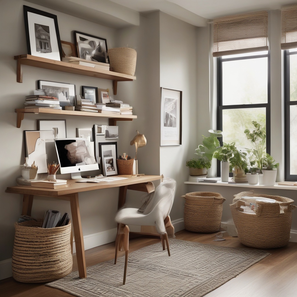 8. Embrace Feminine Flair with Woven Baskets and Soft Textures