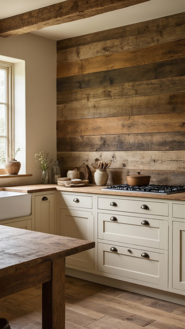 2. Reclaimed Wood Boards for a Vintage Flair