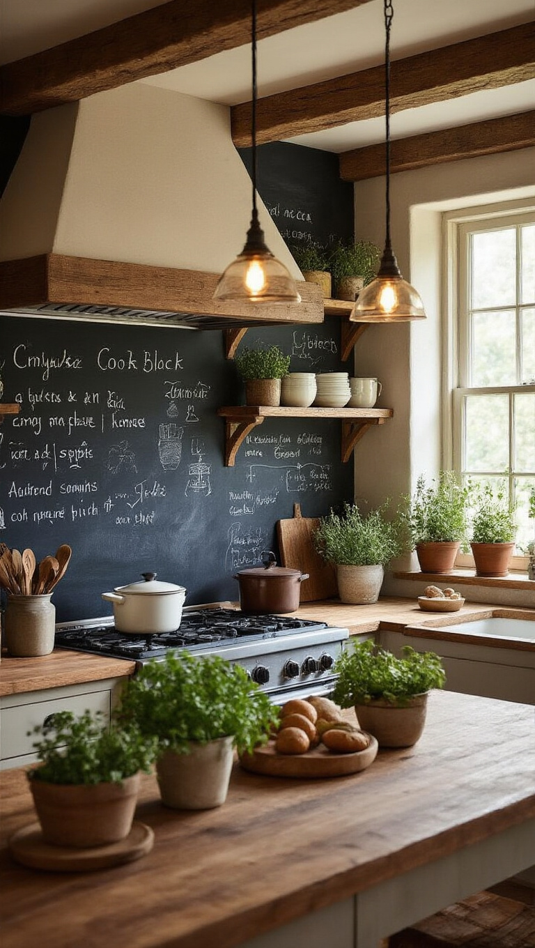 3. Chic Chalkboard Backsplash for Personalized Charm