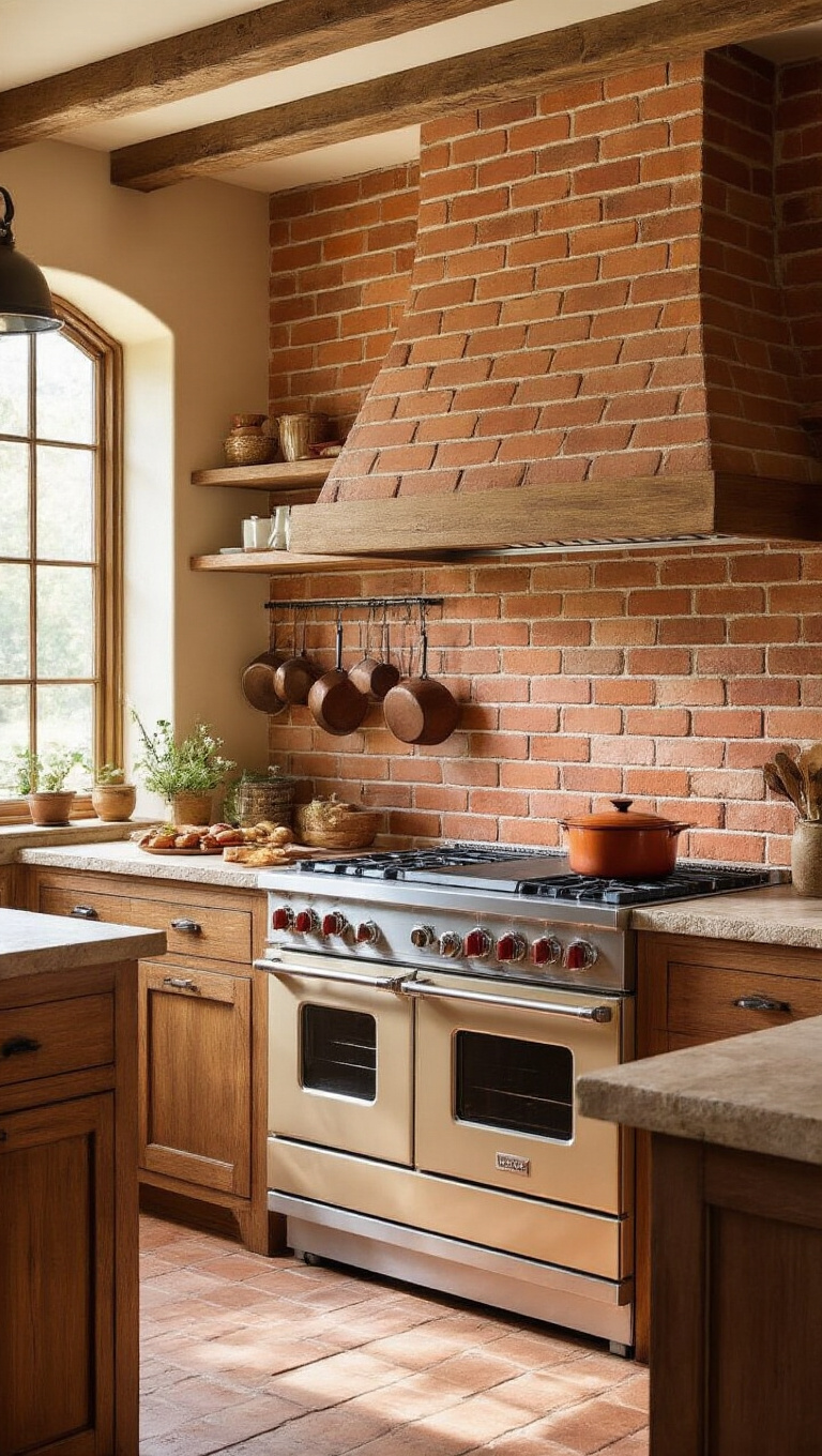 11. Earthy Tones with Terra Cotta Brick