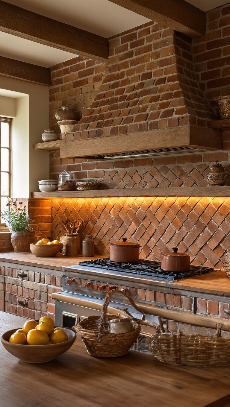 12. Farmhouse Flair with Basketweave Brick Pattern