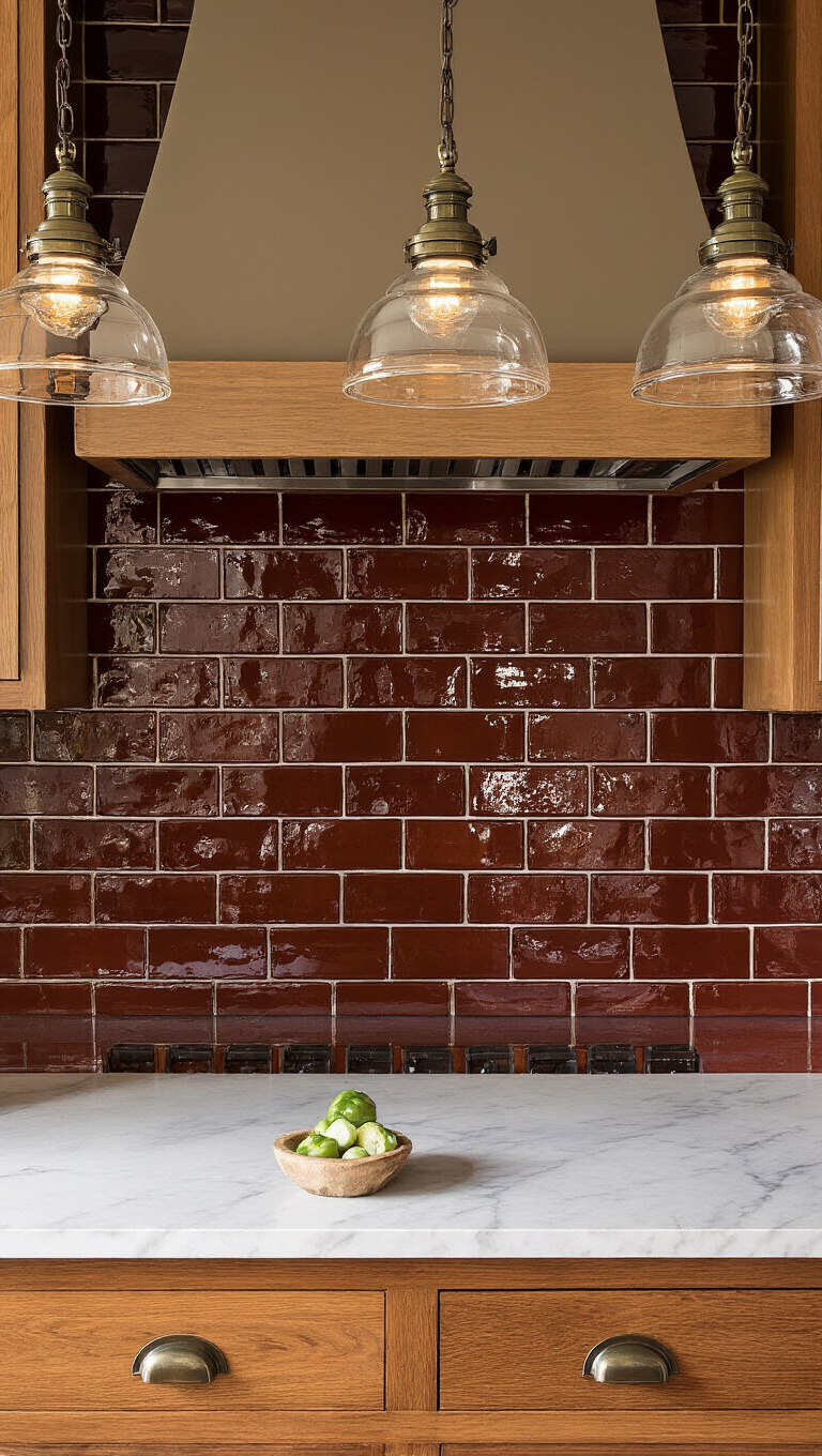 13. Glazed Brick for a Luxurious Touch