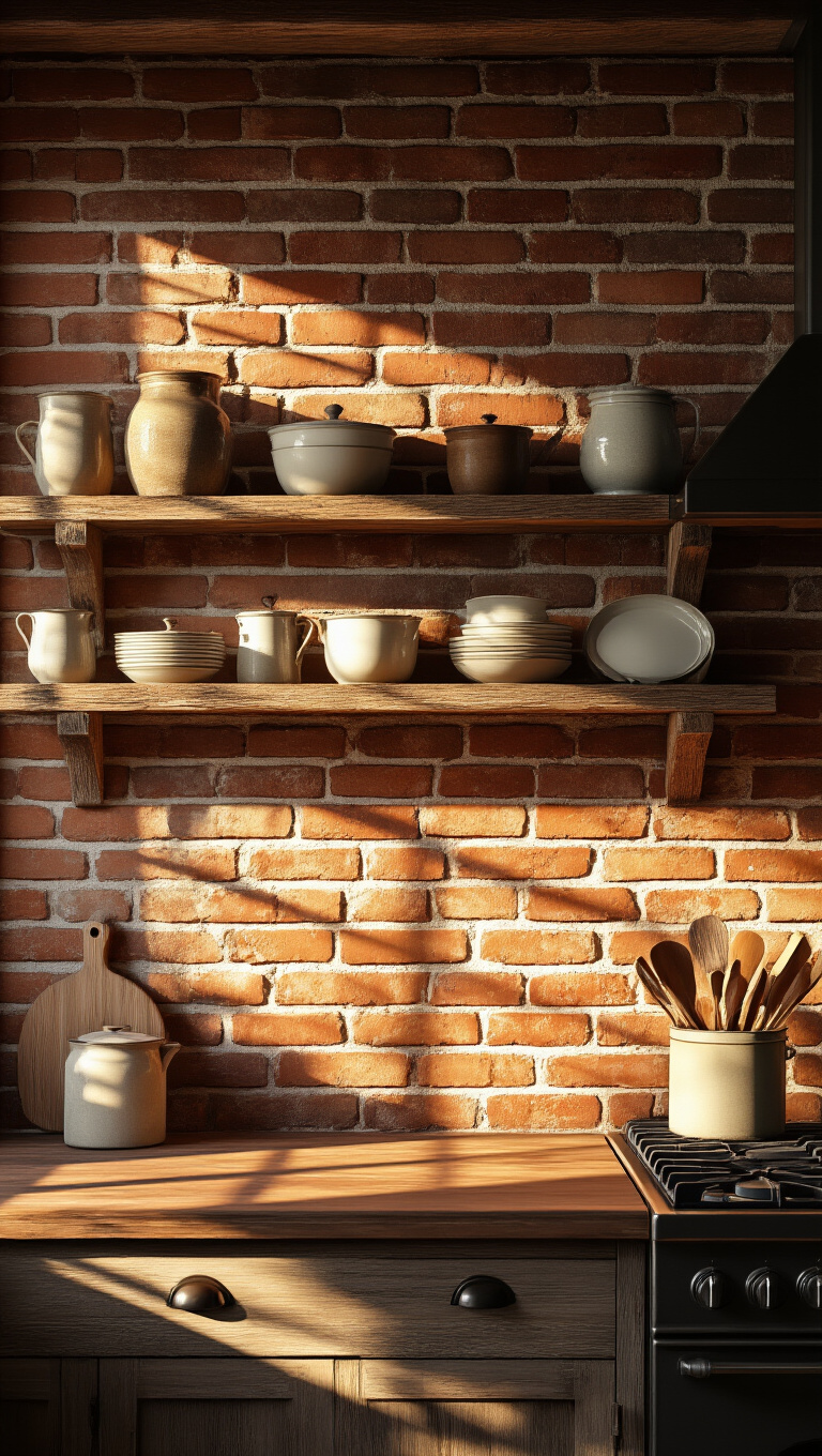 9. Distressed Brick for a Weathered Farmhouse Look