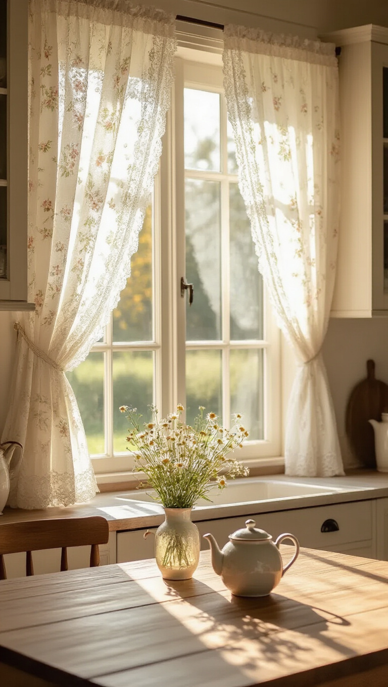 12. Vintage-Inspired Café Curtains