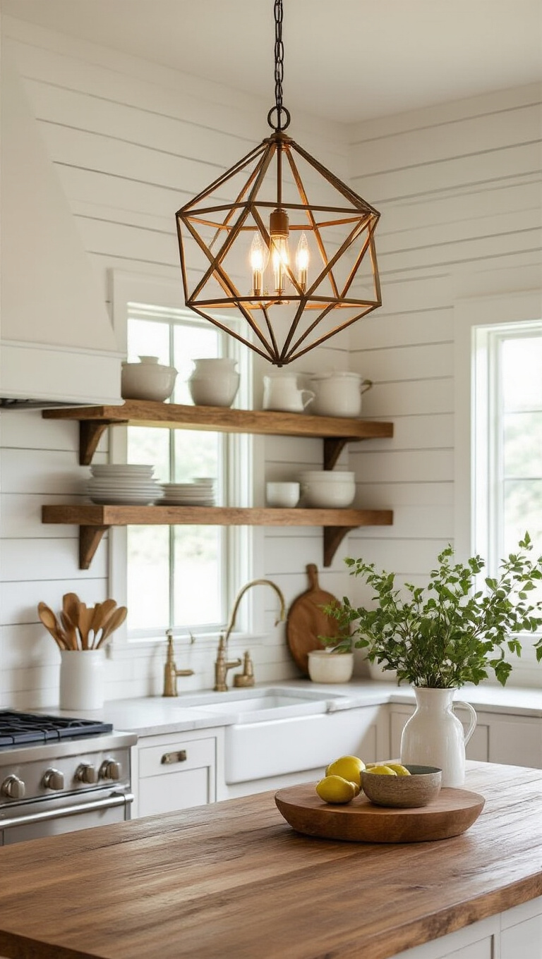 15. Add a Modern Touch with Geometric Metal Fixtures