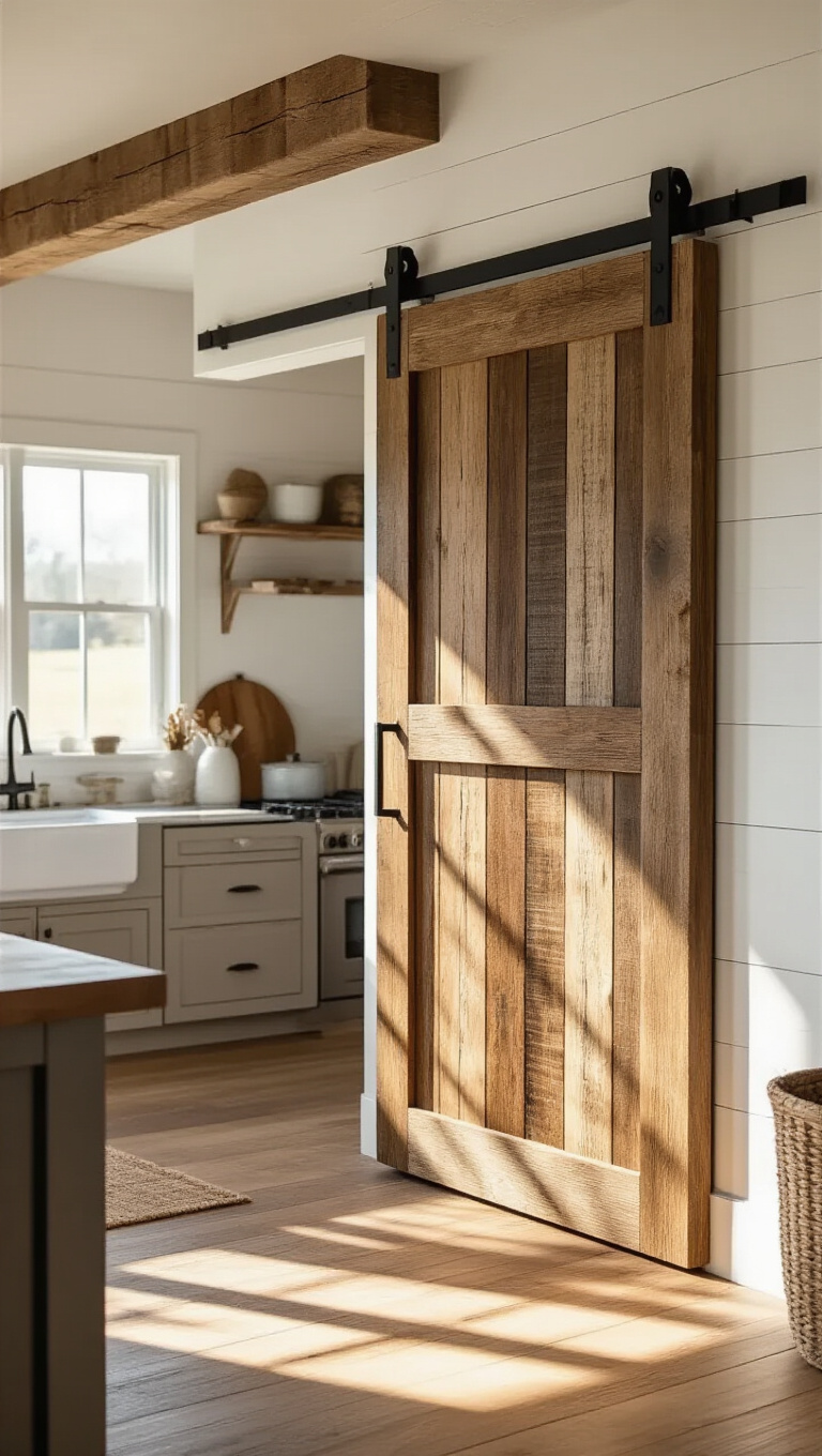 10. Install Barn Doors for a Rustic Accent