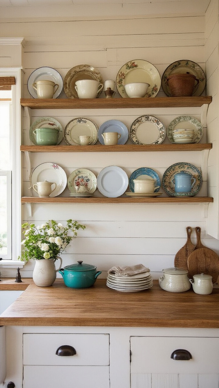 17. Install a Feature Wall with Vintage Plates