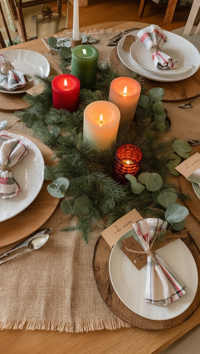 5. Farmhouse-Style Christmas Table Settings
